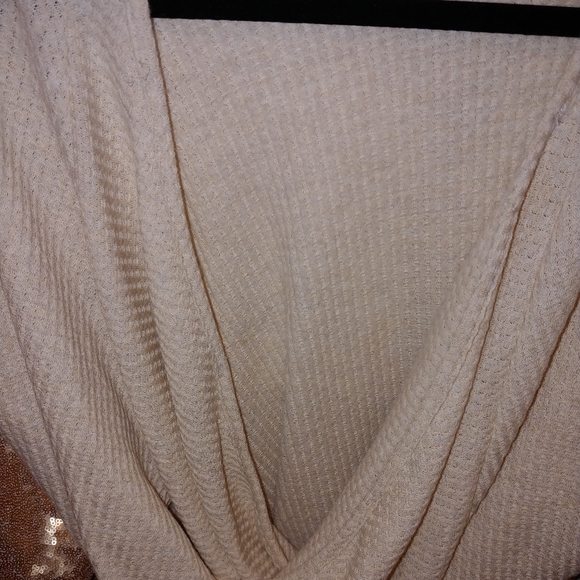 Like Brand New! Waffle Knit & Sequin Top w/ draped/open back - Picture 3 of 13